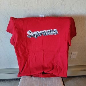 Supreme Chrome Tee - Red - Medium